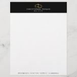 Modern Home Logo Faux Gold on Black Letterhead<br><div class="desc">Coordinates with the Modern Home Logo Faux Gold on Black Business Card Template by 1201AM. This classic letterhead template features an elegant, yet simple modern home logo in faux gold set on a black header to help brand your architecture or real estate business. Perfect for realtors, architects, builders, contractors and...</div>