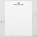 Modern Home Logo in Red Letterhead<br><div class="desc">Coordinates with the Modern Home Logo in Red Business Card Template by 1201AM. This classic letterhead template features an elegant, yet simple modern home logo to help brand your real estate business or personal brand. Perfect for Real Estate Agent builders, contractors and more. This design is part of a series...</div>