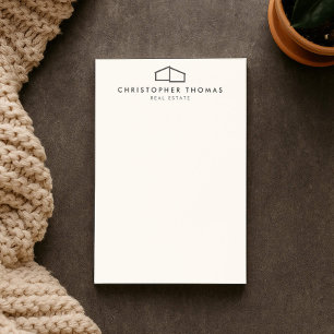 Modern Home Logo Ivory Real Estate, Realtor Post-it Notes