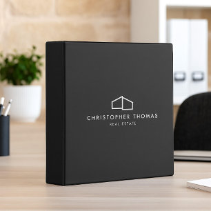 Modern Home Logo Real Estate Dark Grey Binder