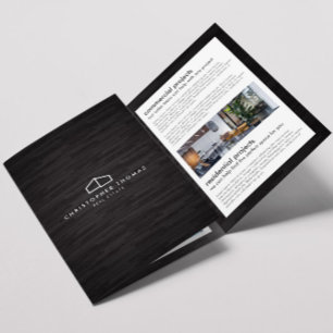 Modern Home Logo Real Estate Dark Wood Brochure