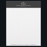 Modern Home Logo Real Estate, Realtor Dark Grey Letterhead<br><div class="desc">Coordinates with the Modern Home Logo Real Estate, Realtor Dark Grey Business Card Template by 1201AM. This classic letterhead template features an elegant, yet simple modern home logo set on a dark grey header to help brand your architecture or real estate business. Perfect for realtors, architects, builders, contractors and more....</div>