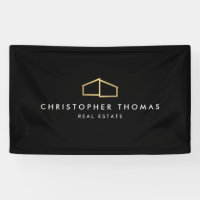 Modern Home Logo Real Estate, Realtor Gold/Black
