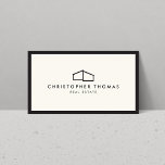 Modern Home Logo Real Estate, Realtor Ivory/Black Business Card<br><div class="desc">This classic business card template features an elegant, yet simple modern home logo to help brand your real estate business or personal brand. Perfect for realtors, builders, contractors and more. This double-sided card provides ample room on the backside for your contact info. This design is part of a series of...</div>
