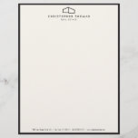 Modern Home Logo Real Estate, Realtor Ivory/Black Letterhead<br><div class="desc">Coordinates with the Modern Home Logo Real Estate, Realtor Ivory/Black Business Card Template by 1201AM. This classic letterhead template features an elegant, yet simple modern home logo set on ivory with a slim black border to help brand your architecture or real estate business. Perfect for realtors, architects, builders, contractors and...</div>