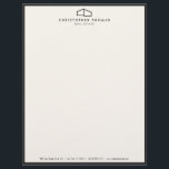 Modern Home Logo Real Estate, Realtor Ivory/Black Letterhead<br><div class="desc">Coordinates with the Modern Home Logo Real Estate, Realtor Ivory/Black Business Card Template by 1201AM. This classic letterhead template features an elegant, yet simple modern home logo set on ivory with a slim black border to help brand your architecture or real estate business. Perfect for realtors, architects, builders, contractors and...</div>