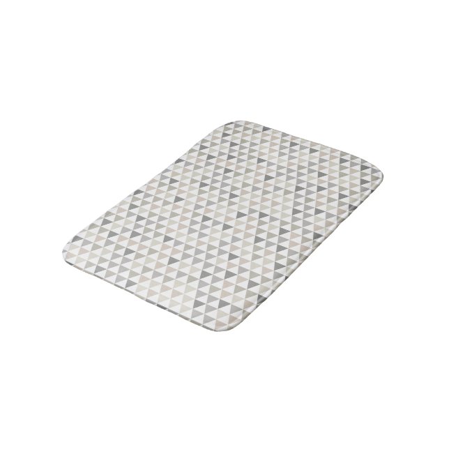 Modern Home Pattern Neutral Beige Grey Bath Mat (Angled)