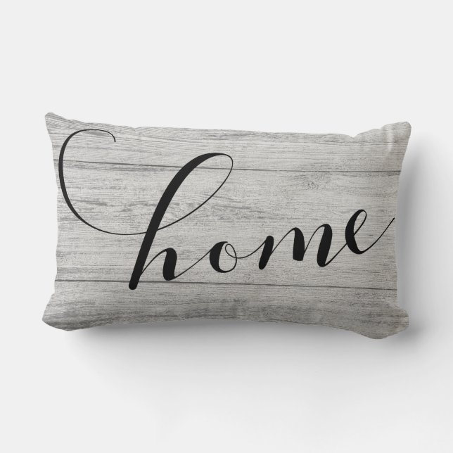 Modern home Pillow on Woodgrain Look (Back)