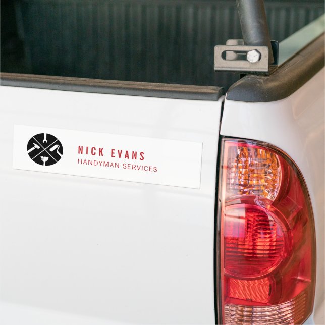 Modern Home Repair Logo Bumper Sticker (On Truck)