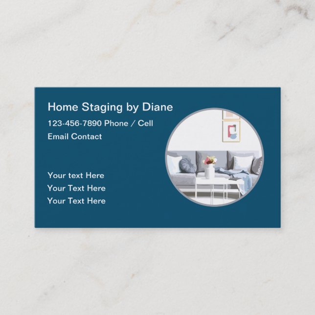 Modern Home Staging Services Business Card (Front)