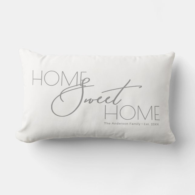 Modern Home Sweet Home Housewarming  Lumbar Pillow (Front)