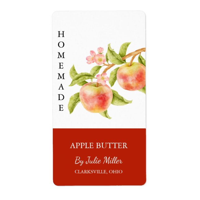Modern Homemade Apple Jam Label (Front)