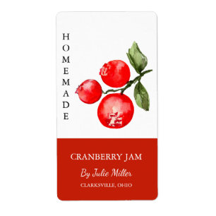Modern Homemade Cranberry Jam Label