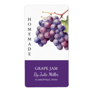 Modern Homemade Grape Jam Label