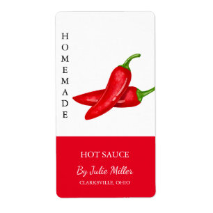 Modern Homemade Hot Sauce Label