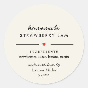 Modern Homemade Jam Jar Canning Classic Round Sticker