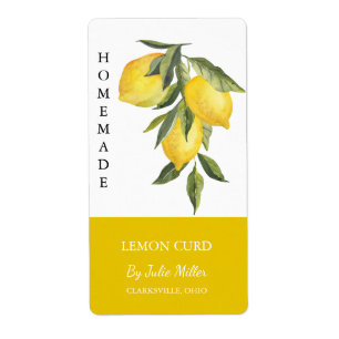 Modern Homemade Lemon Curd Label