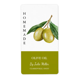 Modern Homemade Olive Oil Label