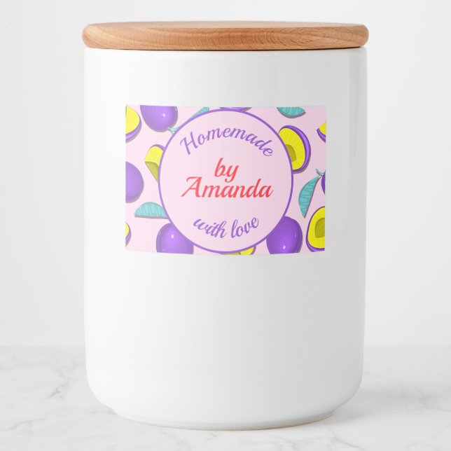 Modern homemade plum personalized food label (Front)