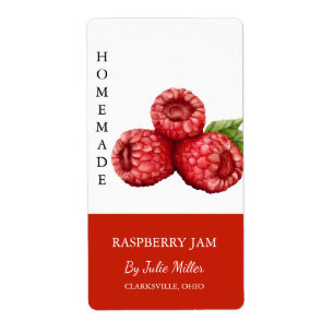Modern Homemade Raspberry Jam Label