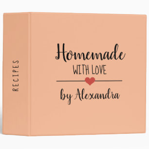 Modern Homemade with love orange Name Recipe   Binder