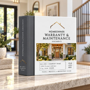 Modern Homeowner Warranty & Maintenance Documents Binder