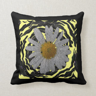 "Modern Homes"floral black/yellow pillow"* Throw Pillow