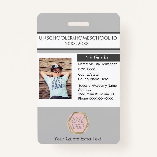 Modern Homeschooling Unschooling Student  Badge (Front)