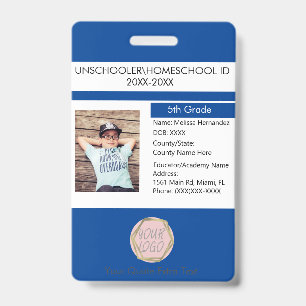 Modern Homeschooling Unschooling Student Blue Badge