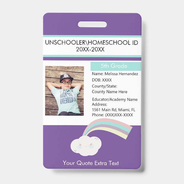 Modern Homeschooling Unschooling Student Cloud Badge (Front)