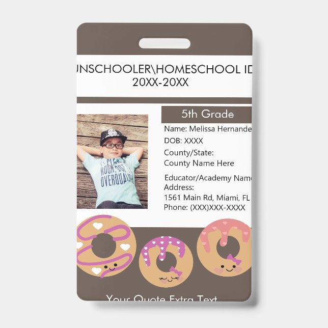 Modern Homeschooling Unschooling Student Doughnut Badge (Front)