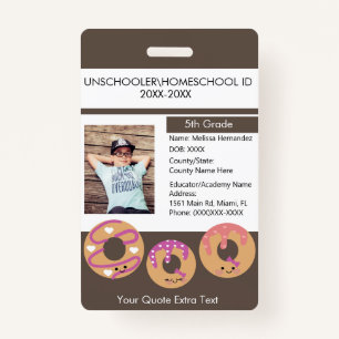 Modern Homeschooling Unschooling Student Doughnut Badge