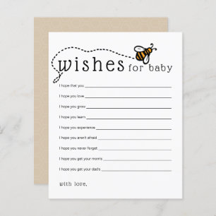 Modern Hone Bee Wishes for Baby Advice Card