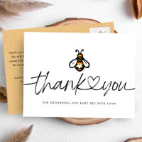 Modern Honey Bee Baby Shower Thank You
