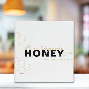 Modern Honey Bees Gold Honeycomb Black Binder
