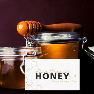 Modern Honey Bees Gold Honeycomb Business Card