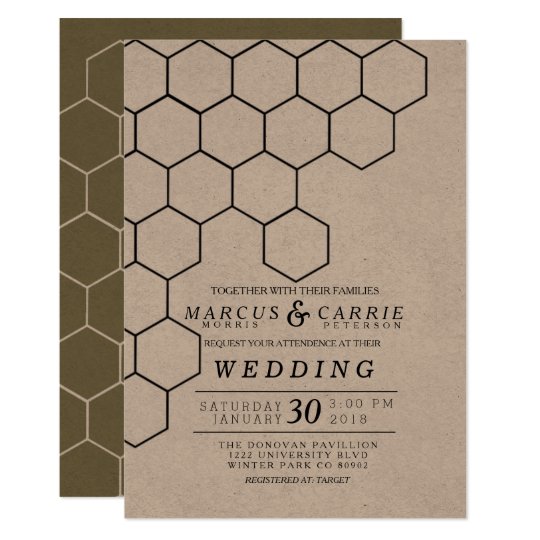 Modern Honeycomb Wedding Card