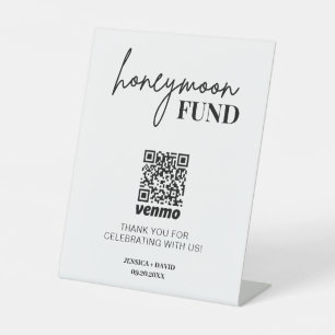 Modern Honeymoon Fund QR Code Sign