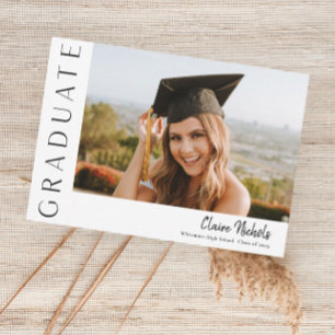 Modern Horizontal Photo Graduation Invitation