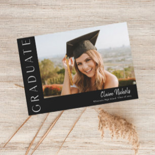Modern Horizontal Photo Graduation Invitation