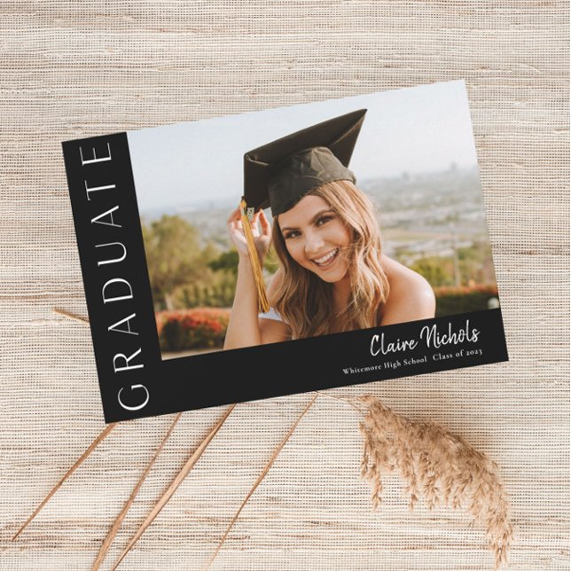 Modern Horizontal Photo Graduation Invitation (Creator Uploaded)