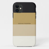Modern Horizontal Stripe Black & Gold Colour Tones