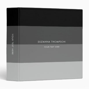Modern Horizontal Stripe Black & Grey Colours Binder
