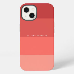 Modern Horizontal Stripe Pastel Red & Orange  iPhone 13 Case