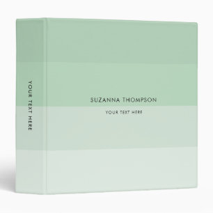 Modern Horizontal Stripe Pastel Sage Green Binder