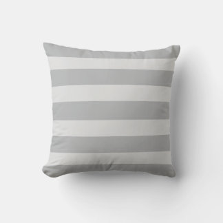 Modern Horizontal Striped Grey Throw Pillow