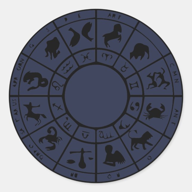 modern horoscope zodiac astrology gold stickers (Front)