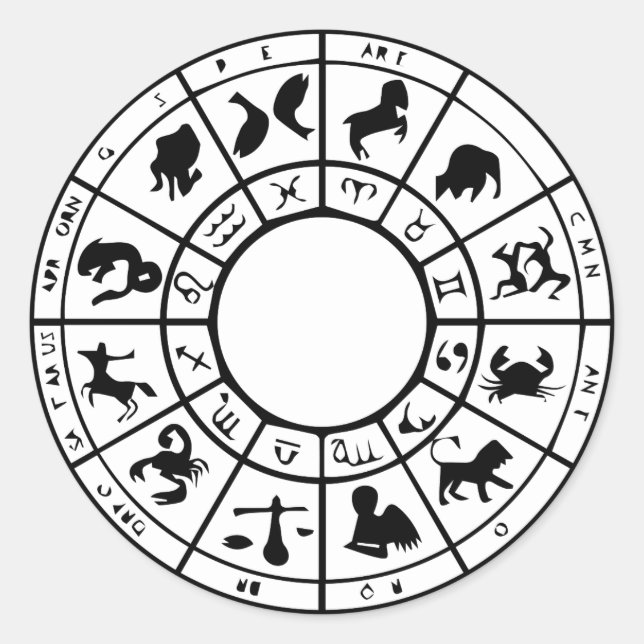modern horoscope zodiac astrology gold stickers (Front)
