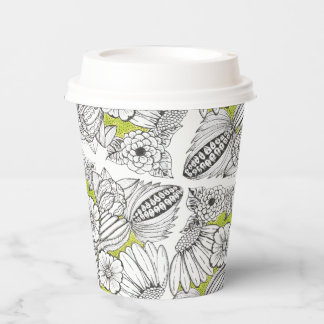Modern Hosting & Dinner Party Floral Doodle Paper Cups