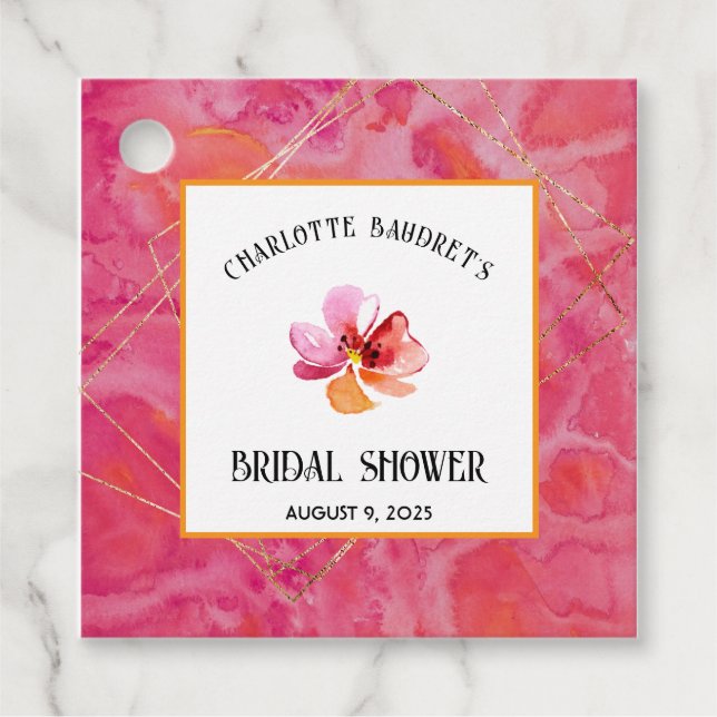 Modern Hot Colour  Favour Tags (Front)